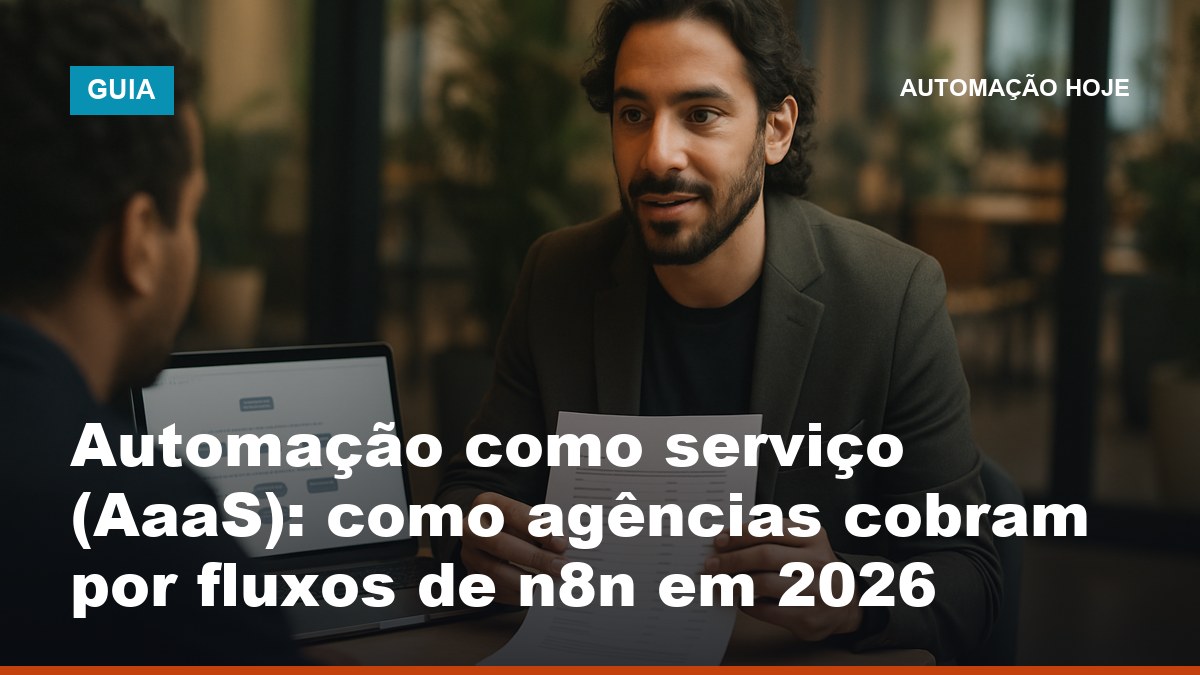Dona de agência apresenta proposta de automação como serviço com n8n a cliente em reunião, notebook com fluxos na tela