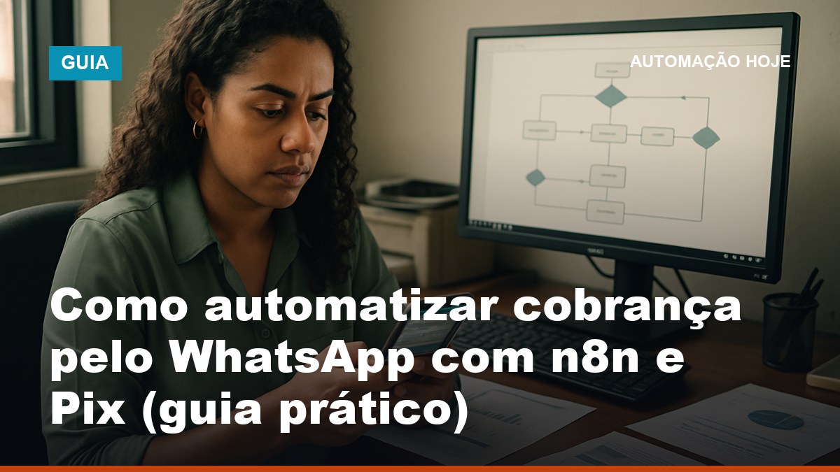 Gestora financeira brasileira envia cobrança automática por Pix pelo WhatsApp usando fluxo do n8n no computador