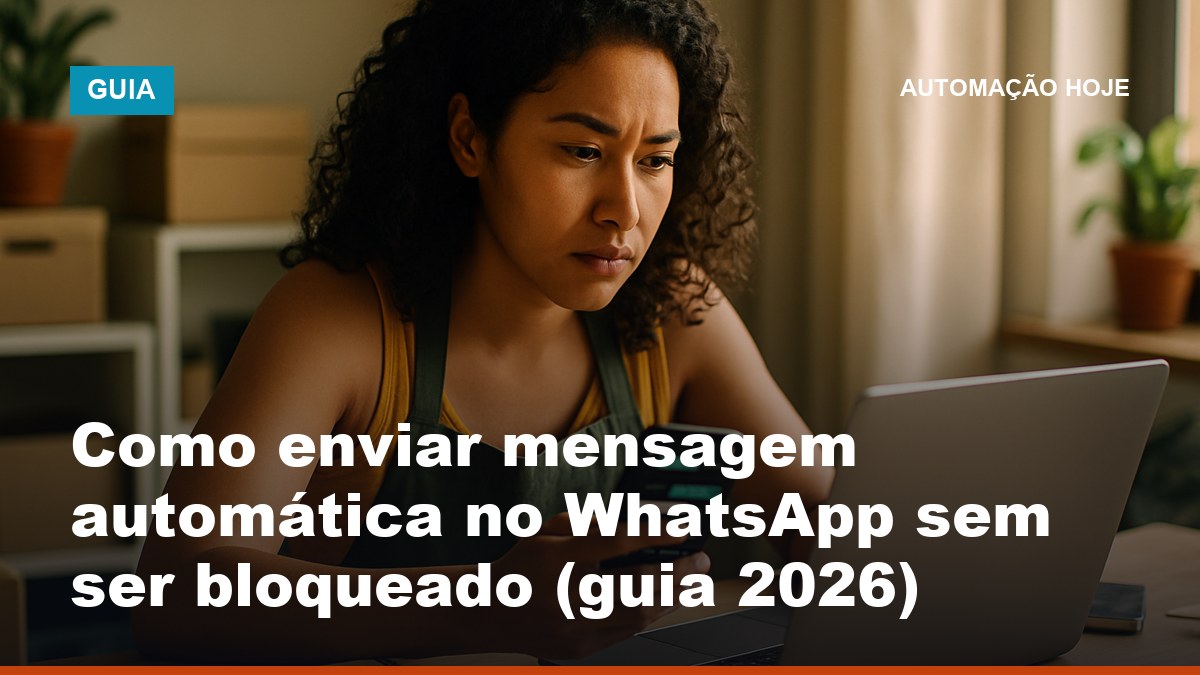 Empreendedora brasileira configurando envio automático de mensagens no WhatsApp sem ser bloqueado no computador