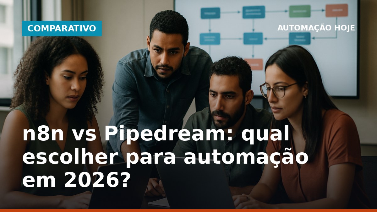 Profissionais brasileiros comparando n8n e Pipedream em automação de processos