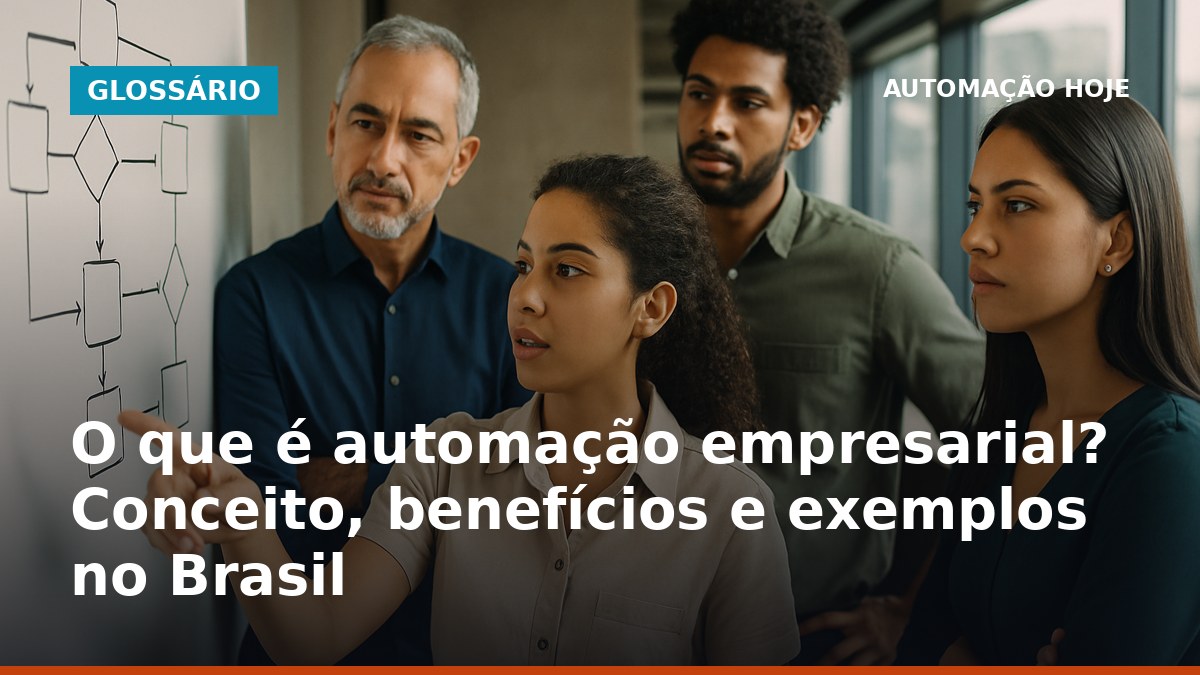 Equipe brasileira analisa processos de automação empresarial em sala de reunião moderna.