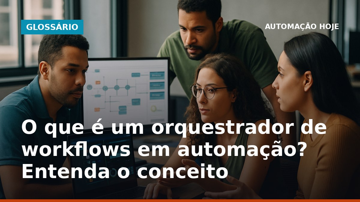 Profissionais brasileiros analisando diagramas de workflows de automação em telas de computador