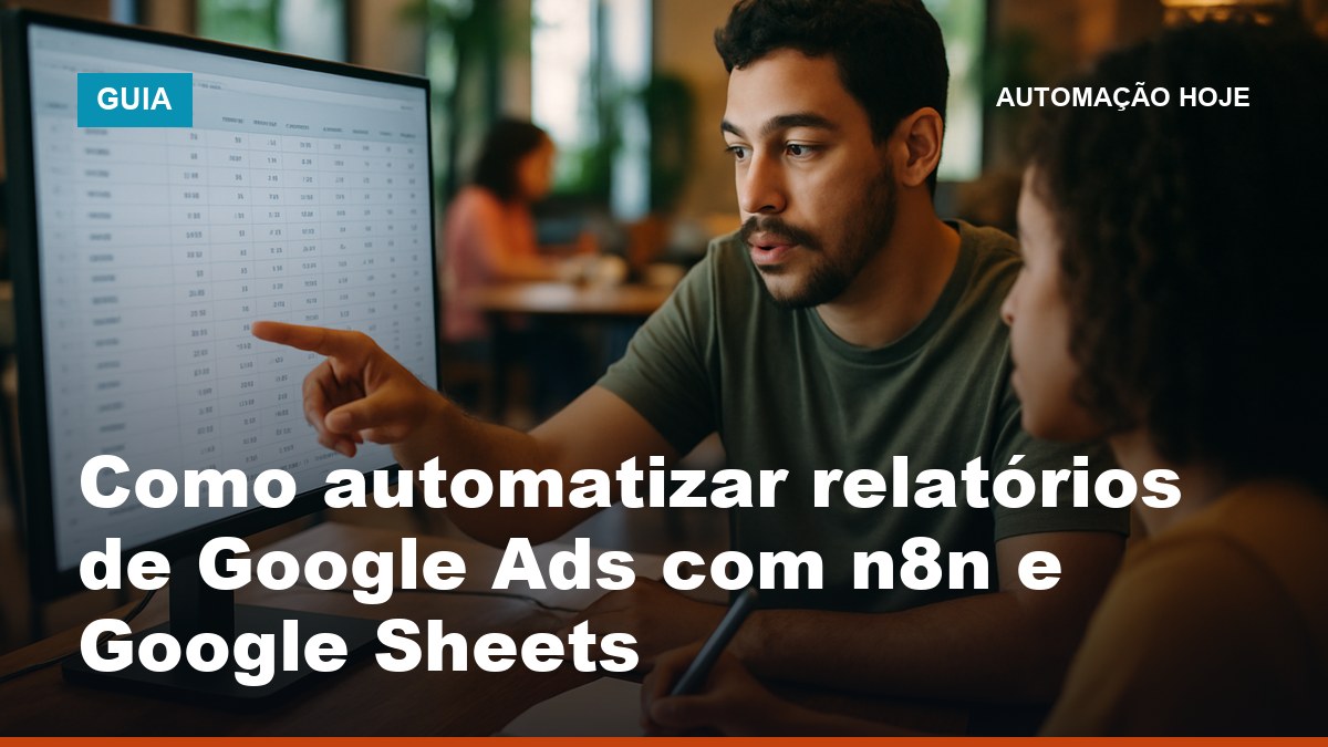 Gestor de tráfego analisando relatório automático de Google Ads gerado com n8n em planilha do Google Sheets